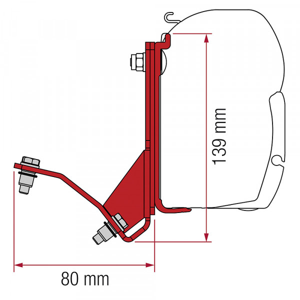 Adaptér Fiat Ducato Hymercar pre nástennú markízu F45