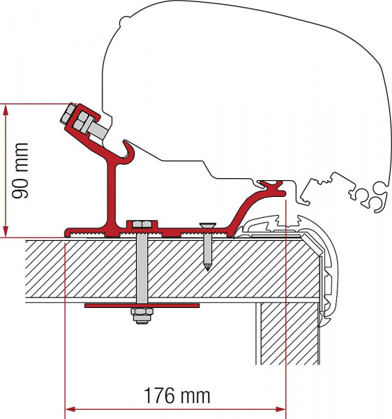Adaptér Carthago Malibu pre F65 / F80 340cm