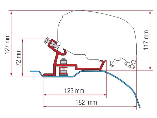 Sada adaptérov F80/ F65 Fiat Ducato / Citroen Jumper, Peugeot Boxer H2 od roku 2006 hliník